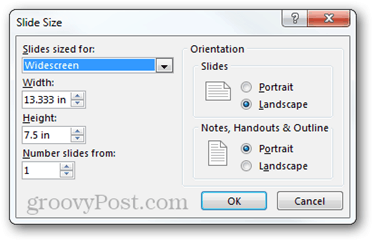 pengaturan halaman powerpoint 2013 opsi orientasi ukuran aspek rasio