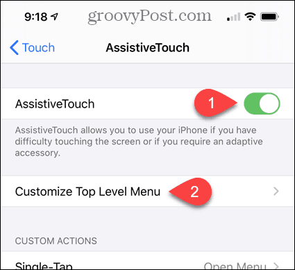 Aktifkan AssistiveTouch dan Kustomisasi Menu Tingkat Atas di Pengaturan iPhone