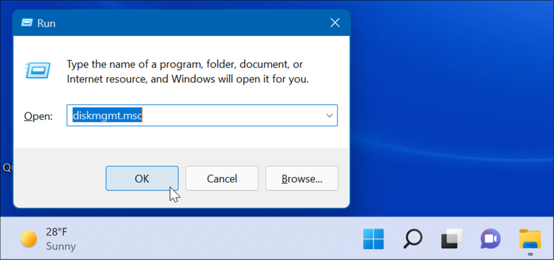 jalankan manajemen disk terbuka di windows 11