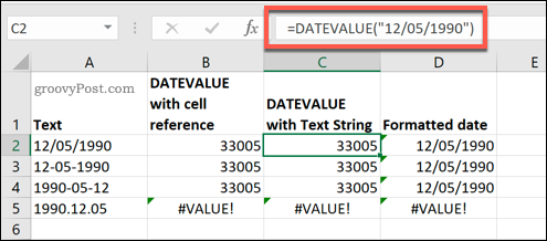 Fungsi DATEVALUE digunakan dalam Microsoft Excel