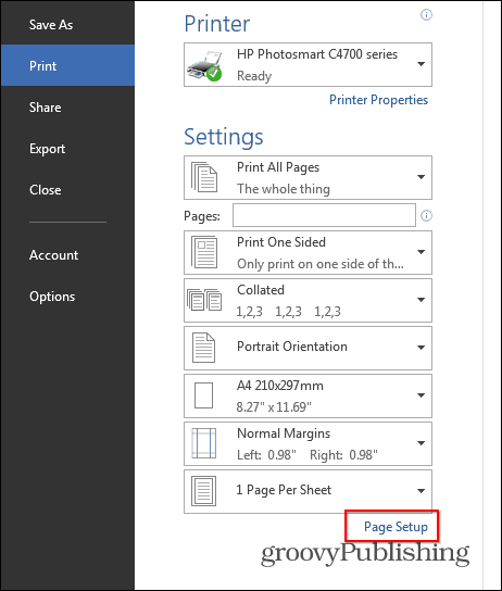 Buklet Word 2013 Penyiapan halaman cetak file