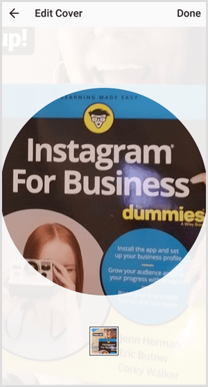 Instagram Stories menyorot edit gambar sampul