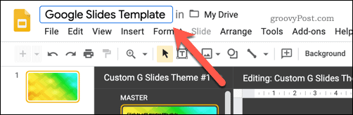 Menyimpan template Google Slides baru