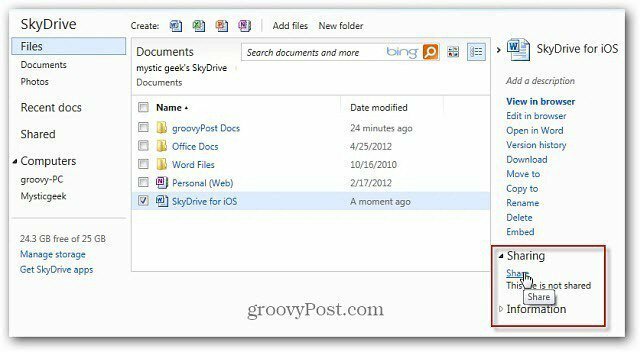 Bagikan File SkyDrive Dengan URL Singkat