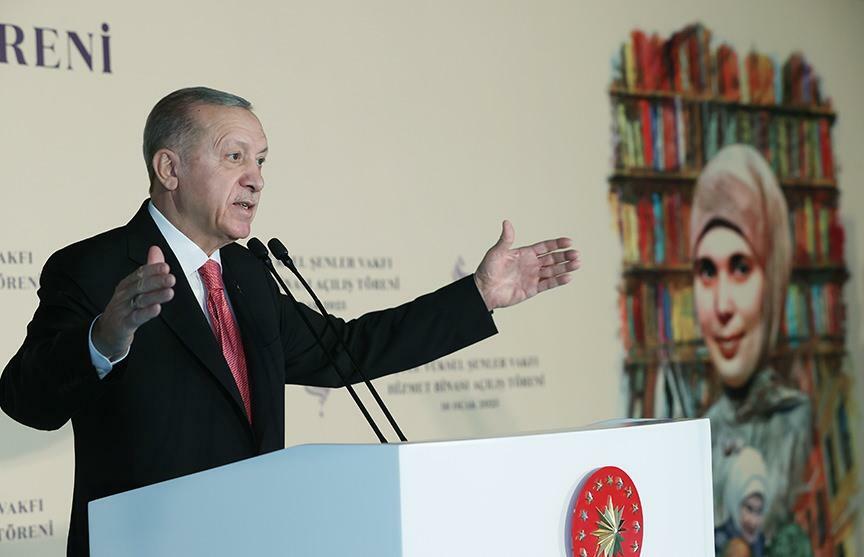 Presiden Erdoğan berbicara pada pembukaan Yayasan Şule Yüksel Şenler