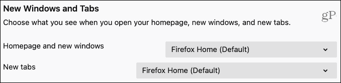 Windows dan Tab Baru Firefox