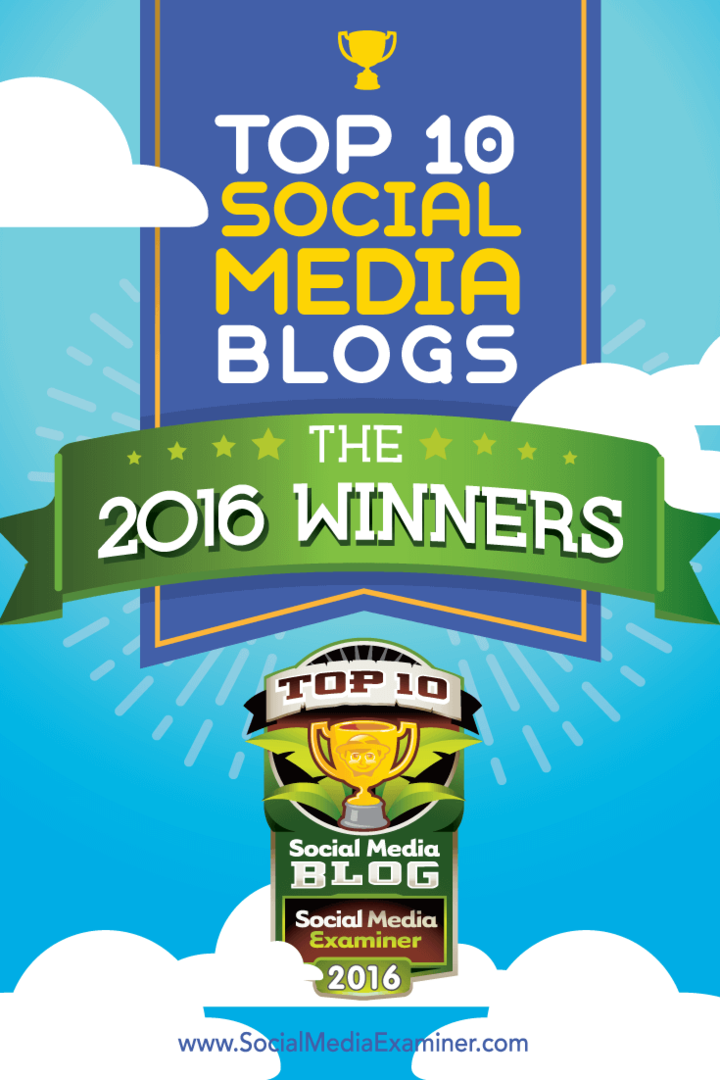 Pemenang sepuluh besar blog media sosial 2016