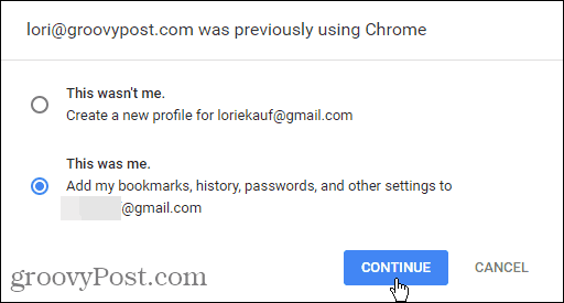 Email sebelumnya menggunakan Chrome