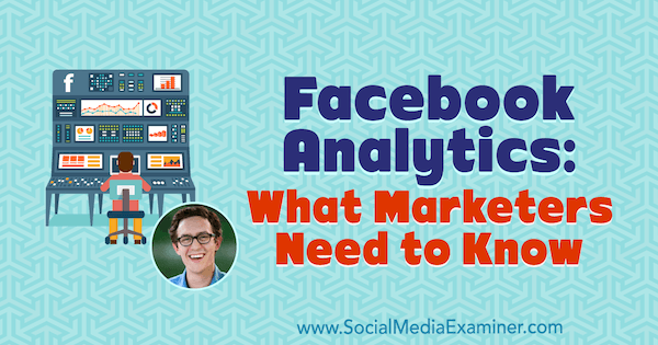 Analisis Facebook: Yang Perlu Diketahui Pemasar menampilkan wawasan dari Andrew Foxwell di Podcast Pemasaran Media Sosial.