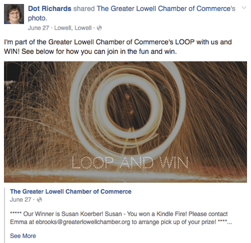 promosikan facebook loop giveaway di profil