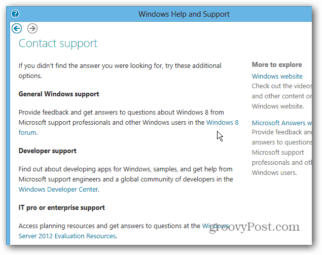Hubungi Forum Dukungan Windows 8