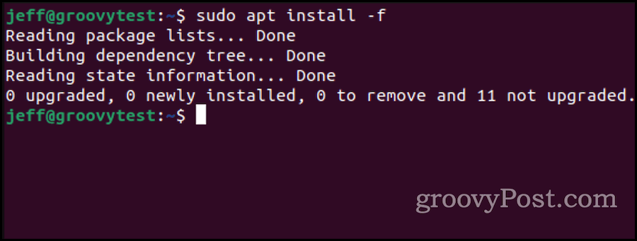 ubuntu apt install untuk memperbaiki paket yang rusak