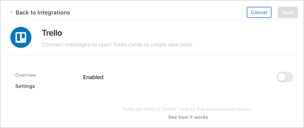 Instal integrasi Trello di aplikasi Front.