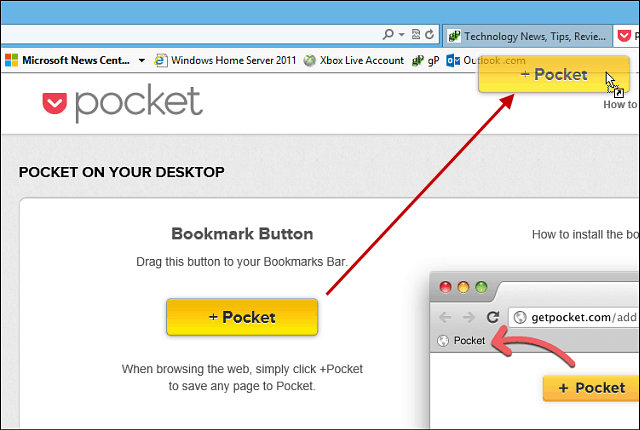 Cara Menggunakan Pocket dengan Internet Explorer