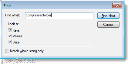 mencari kunci tipe file folder terkompresi