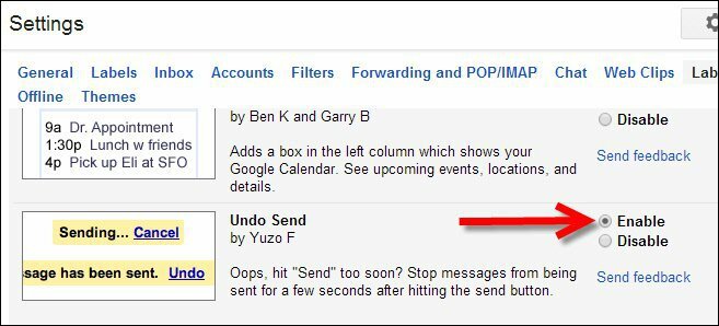 Aktifkan Undo Kirim melalui Lab Gmail