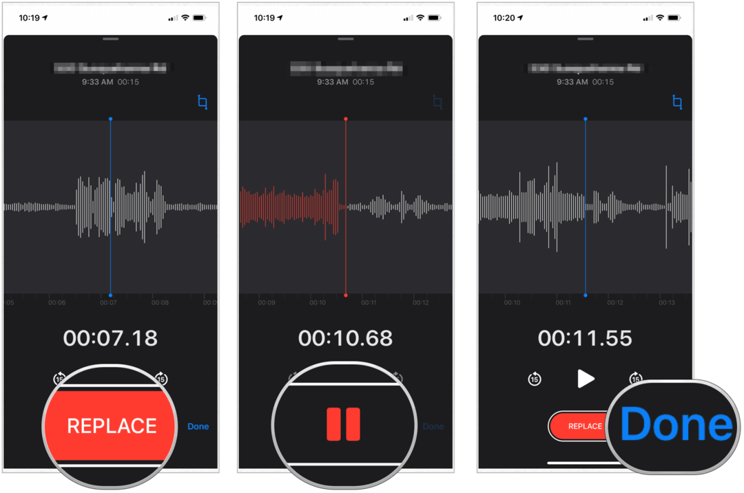 iPhone Voice Memos menggantikan audio