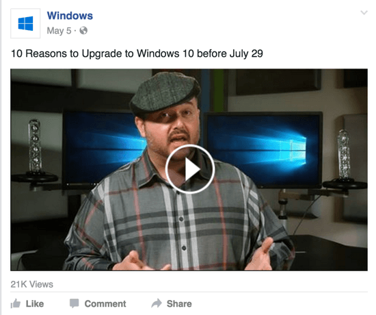 video windows facebook