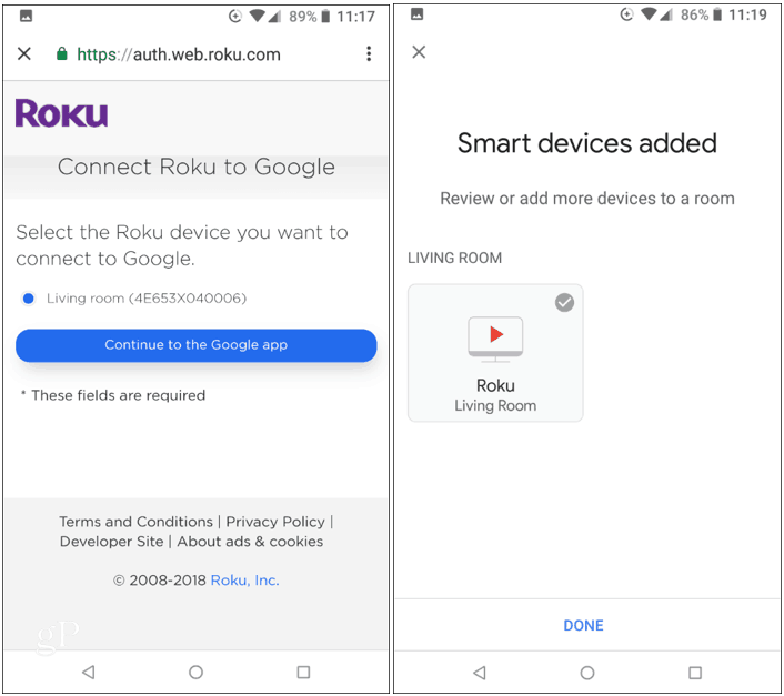 Hubungkan Roku dengan Beranda Google