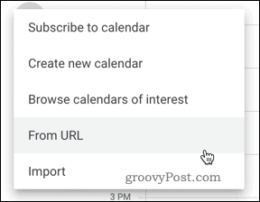 Menambahkan kalender dengan URL di Kalender Google
