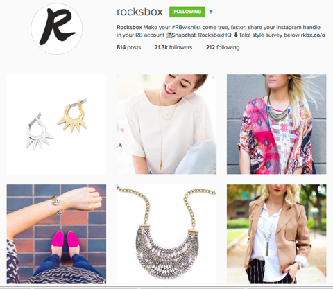 Profil Instagram rocksbox