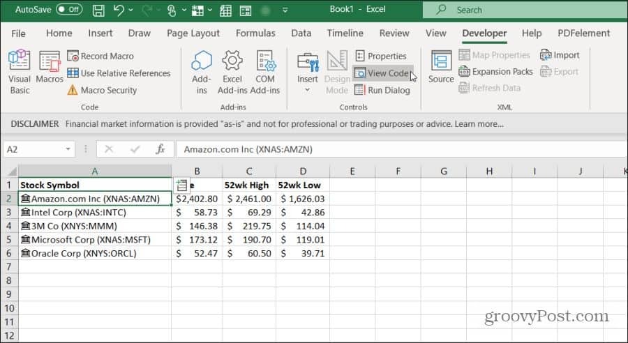 lihat kode vba di excel