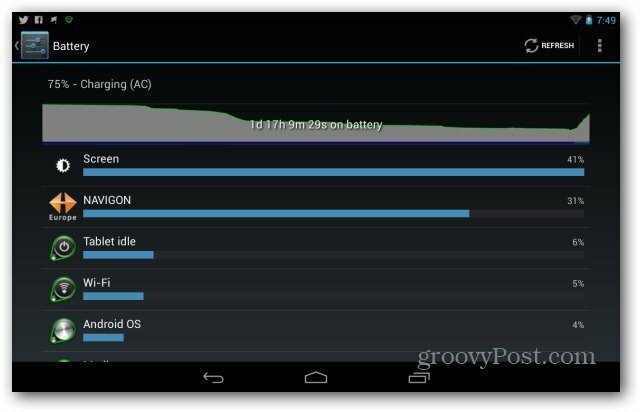 Tingkatkan masa pakai baterai Google Nexus 7