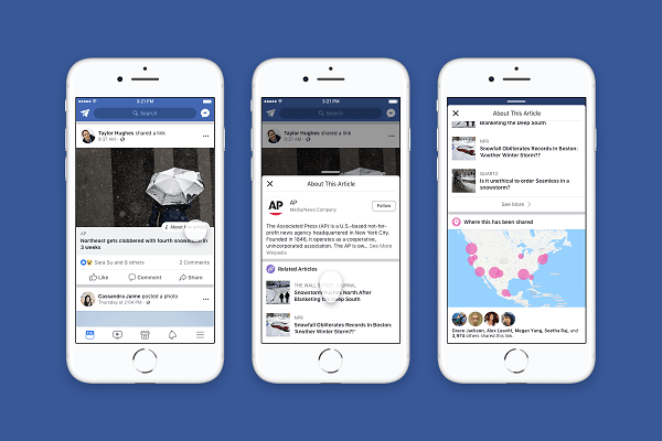 Facebook membagikan lebih banyak konteks seputar artikel dan penerbit yang dibagikan di Umpan Berita.