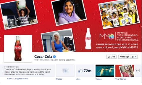 halaman facebook coca cola