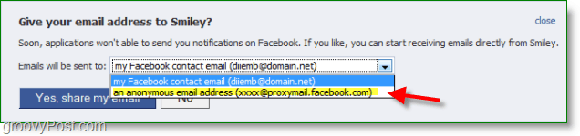 Tangkapan layar spam email Facebook - proxy bukan pengaturan default