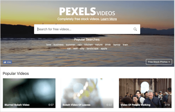 Pexels menawarkan video stok gratis yang dapat Anda gunakan di iklan video LinkedIn Anda.