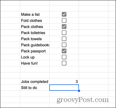 sel yang dipilih google sheet