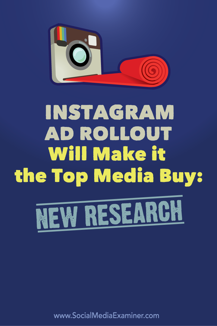 Peluncuran Iklan Instagram Akan Membuatnya Menjadi Pembelian Media Teratas: Riset Baru: Penguji Media Sosial