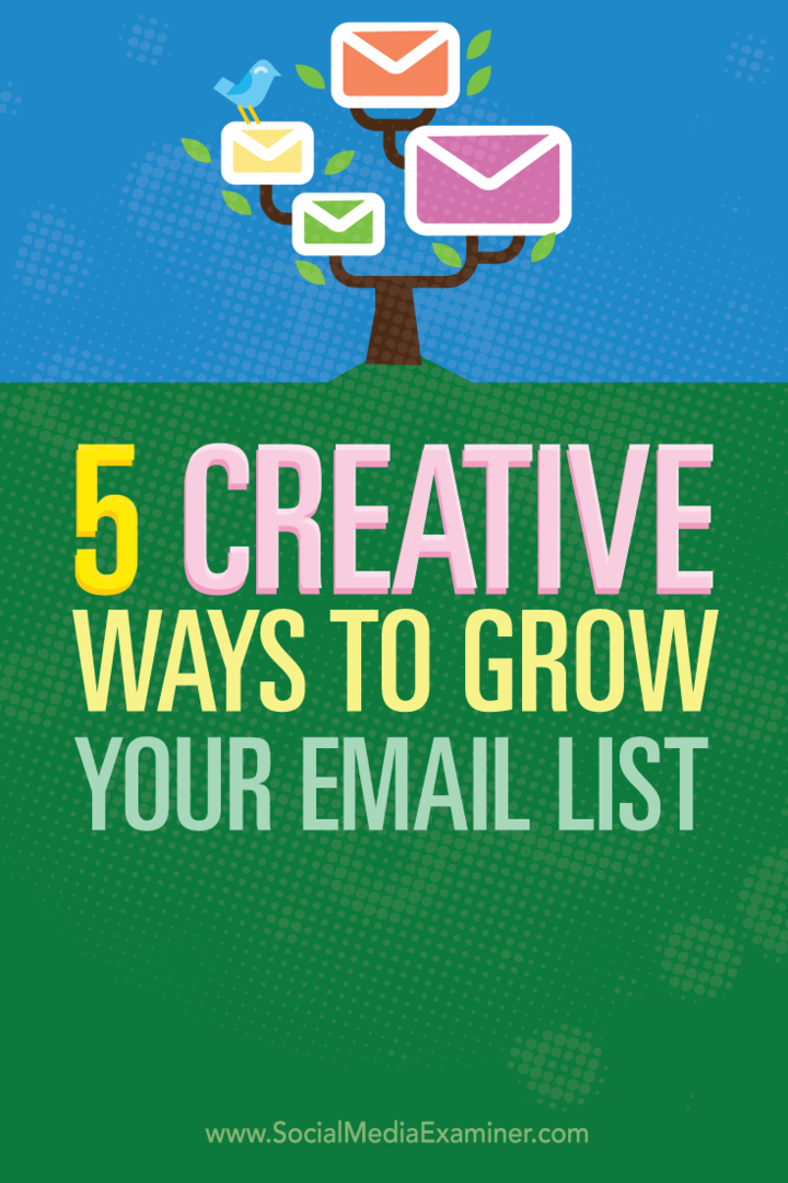 5 Cara Kreatif untuk Menumbuhkan Daftar Email Anda: Penguji Media Sosial