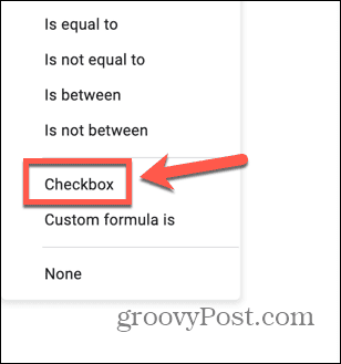 kotak centang kriteria google sheet