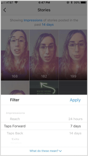 Filter Instagram Insights Stories