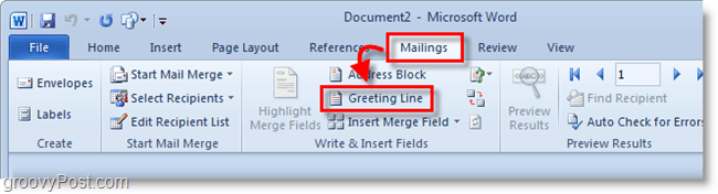 Tangkapan layar Outlook 2010 - klik baris ucapan di bawah surat