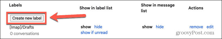 gmail membuat tombol label baru