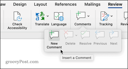 Menambahkan komentar di Word