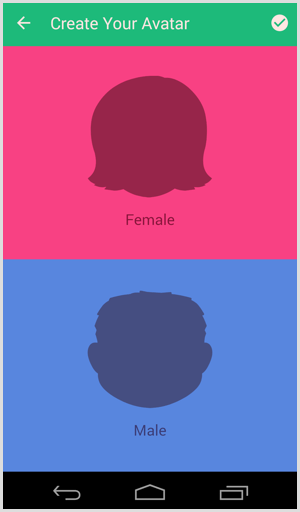 bitmoji memilih avatar dan jenis kelamin