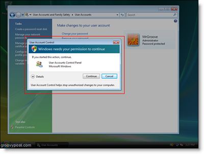 Windows Vista UAC Prompt untuk Akses