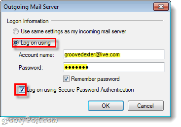 windows live mail server keluar