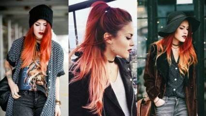 Mode rambut oranye oranye merah tua