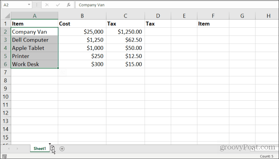 menyalin lembar di excel