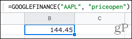 Lacak saham di Google Spreadsheet dengan harga terbuka