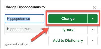 ubah ejaan google sheets