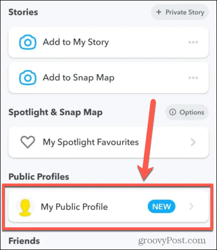 snapchat profil publik saya