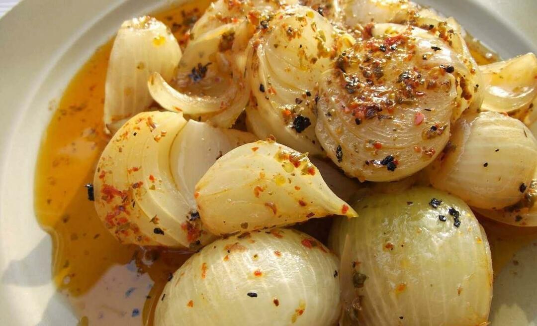 Bagaimana cara membuat hidangan pembuka bawang panggang ala restoran?