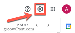 ikon pengaturan Gmail