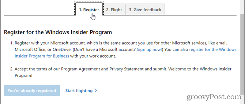 Daftar untuk Program Windows Insider